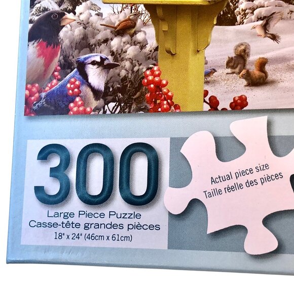 Bits And Pieces FEEDING FRENZY 300 Large Shaped Piece Puzzle Jigsaw Winter BIRDS - Picture 7 of 11